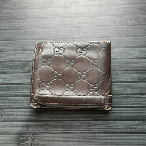 Gucci Bifold Brown Guccissima Leather Wallet Bifold Authentic|Used - Picture 2 of 5